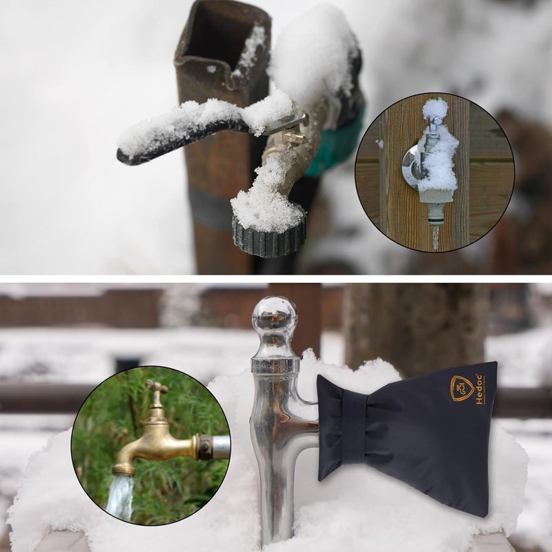 Hedoc Pro Outdoor Faucet Covers for Winter Freeze Protection, 4 Pack 6'' W x 8.2'' H Winter Faucet Insulation Cover Socks, Hose Bib Covers for Winter (Faucet Cover 4 Pack) - Image 5